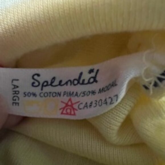 NWT Splendid Yellow V-Neck Cardigan 3/4 sleeve Size Large - Picture 6 of 7